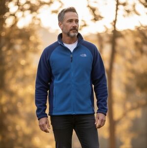 The North Face Men's Jake Blue Tibesti full-zip fleece jacket medium gorpcore